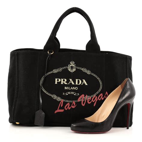 prada logo printed large canvas tote|prada canvas canapa tote.